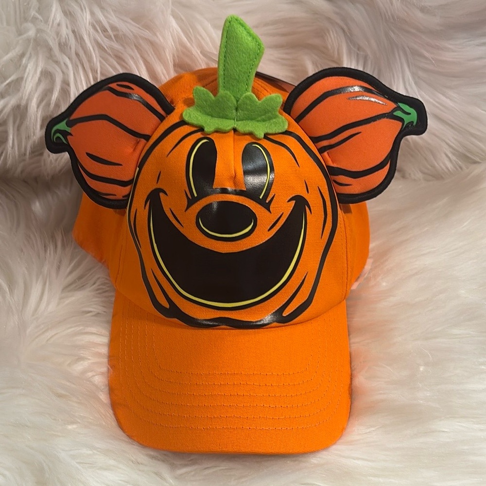 2024 Disney Parks Mickey Mouse Jack-o'-Lantern Glow-in-the-Dark Baseball Hat Cap